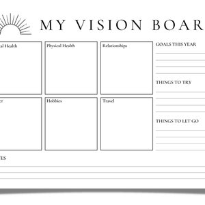 Vision Board Printables Law of Attraction Kit - Etsy