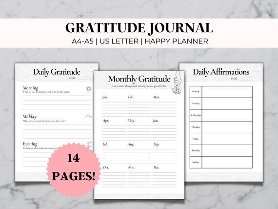 Vision Board Printables Positive Affirmations Gratitude Journal Goal  Setting Planner Self Help Journal 