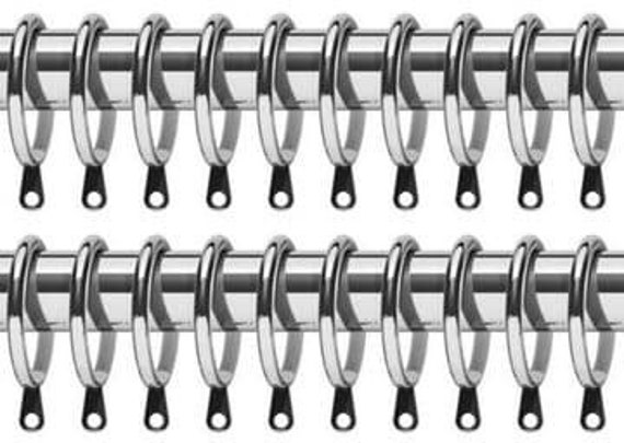 Silver HomeHarmony® Pack of 24 Metal Curtain Hanging Rings for 16-19mm Curtain Poles 