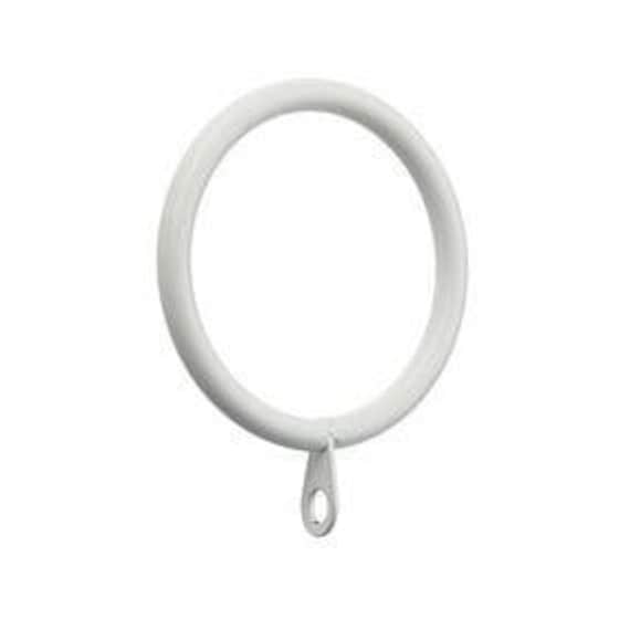 35mm Metal Bay Window Passing Curtain Pole Rings C Type Gloss White 30mm 