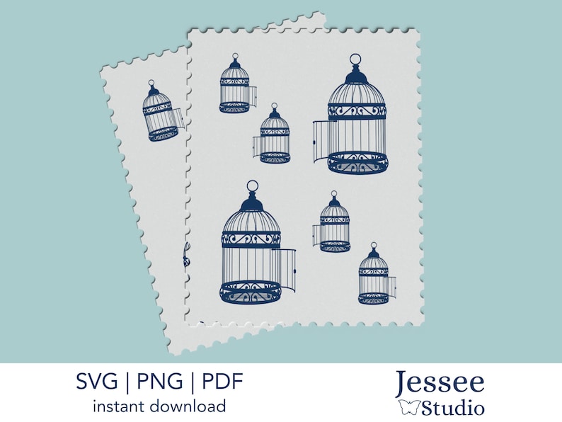 Vintage Cage Sticker Pack, Cage Sticker Sheet, Stickers, Digital ...