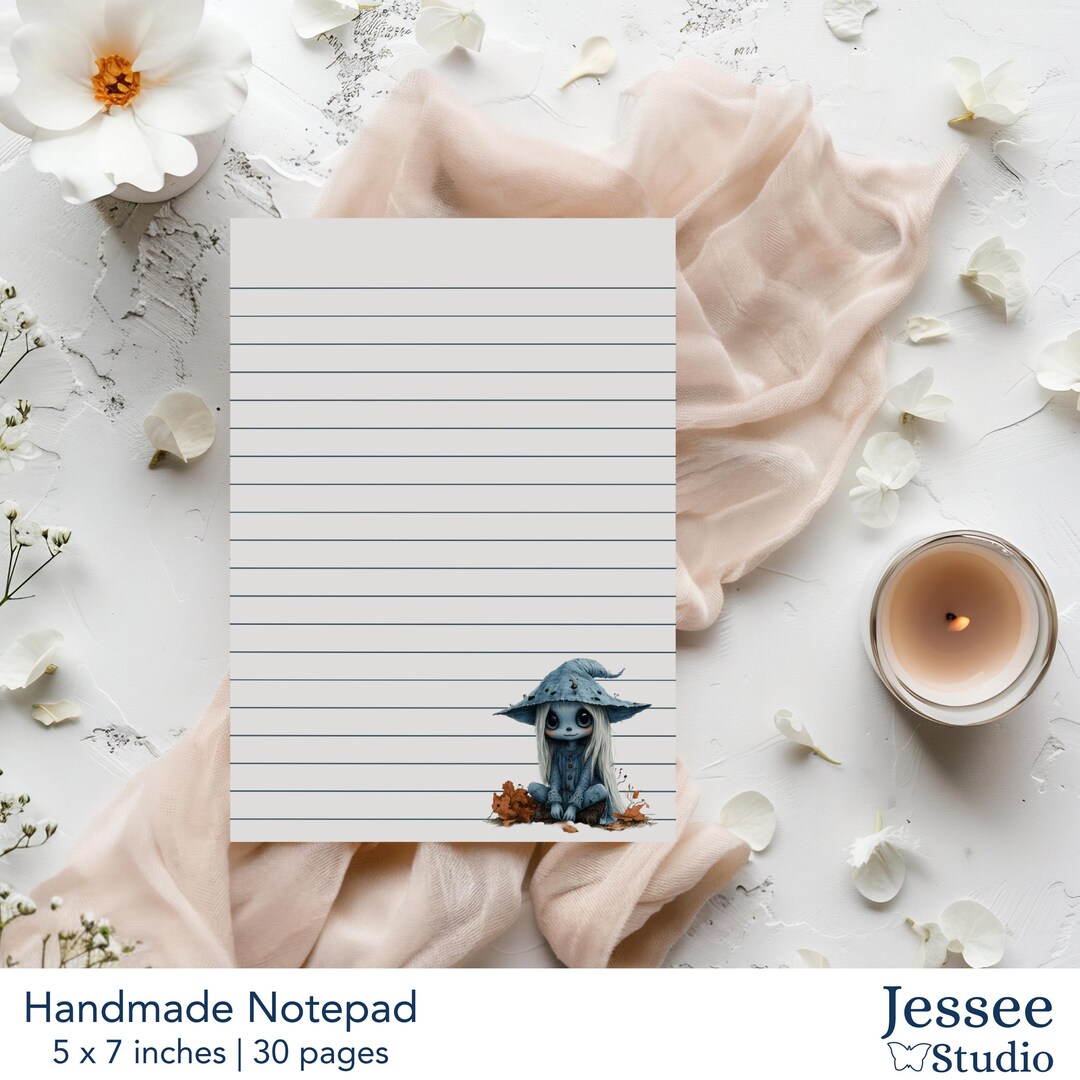 Elf Stationery, Elf Notepad, Note Pad, Handmade Notepad, 5x7 Note Pad ...