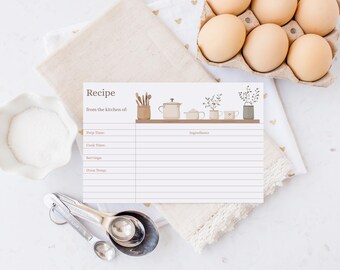 Printable Recipe Cards, Family Recipe Cards, Recipe Cards Binder, Cute Recipe Cards, Kitchen Recipe Cards, Cookbook, Handmade, Baker Gift