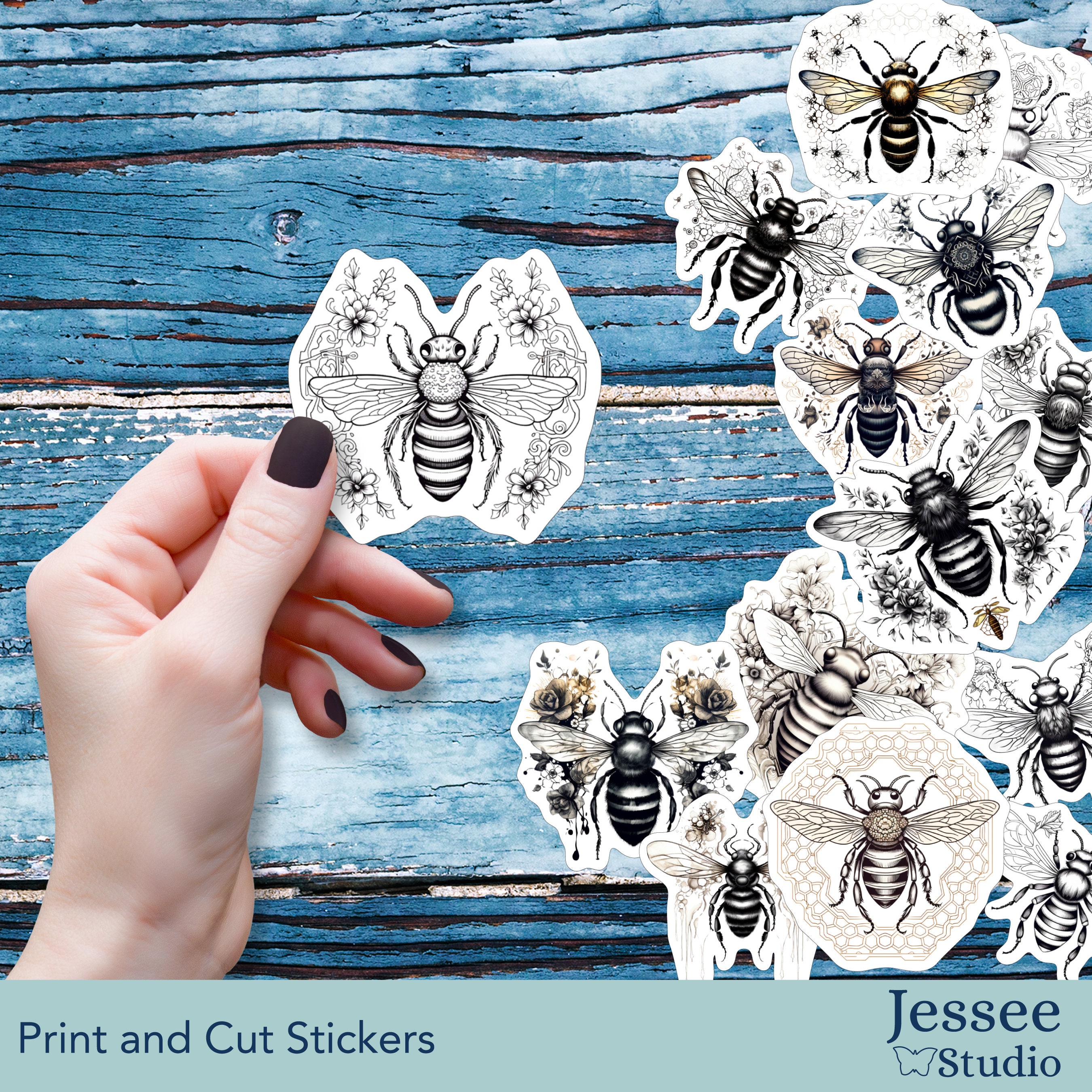 Bees Sticker Pack, Bee Sticker Sheet, Stickers, Planner Stickers ...