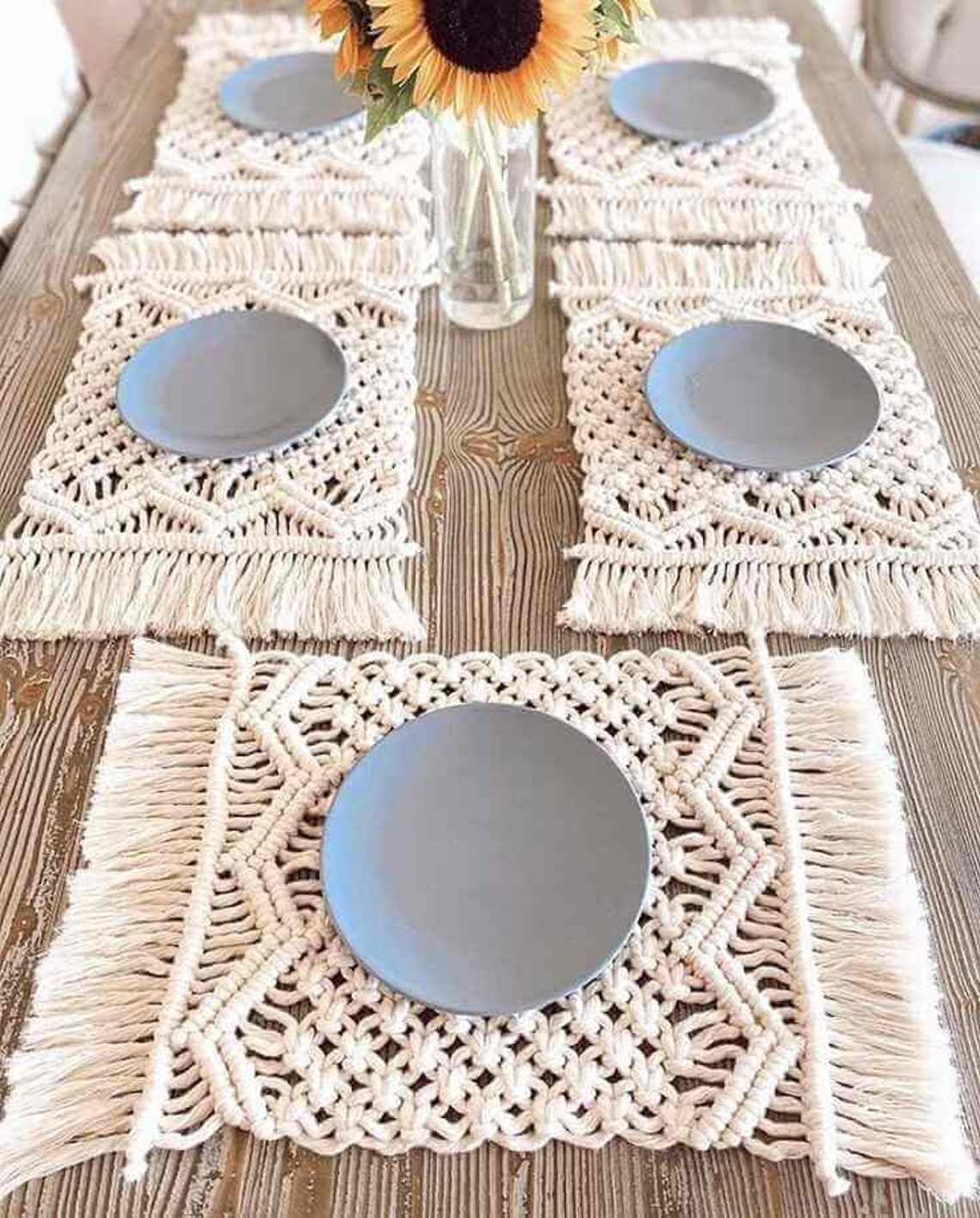 Arttales Macrame Handmade Plush Table Mats Placemats Table Etsy