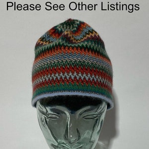 Lambswool & Angora Hat in Multi Colour Zig Zag Pattern Designed and Made in Scotland image 1