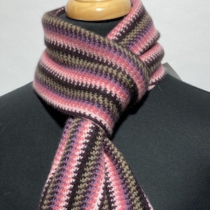 Cashmere Warp Knitted Scarf in Contemporary Multi Colour Pattern. Designed and Made in Scotland