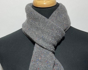 Lambswool Knitted Scarf in Donegal Inspired Yarn . Designed and Made in Scotland.