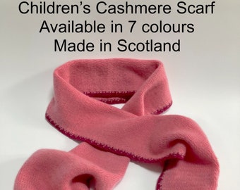 Childrens Pure Cashmere Scarf - Made in  Scotland