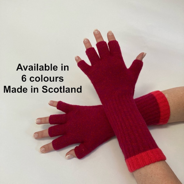 Lambswool Fingerless Ladies Gloves - Designed and Made In Scotland