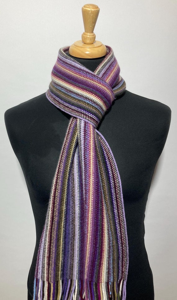 Écharpe Homme En Cachemire D'Écosse – Carreaux Noir Multicolore, Neuf Avec étiquettes