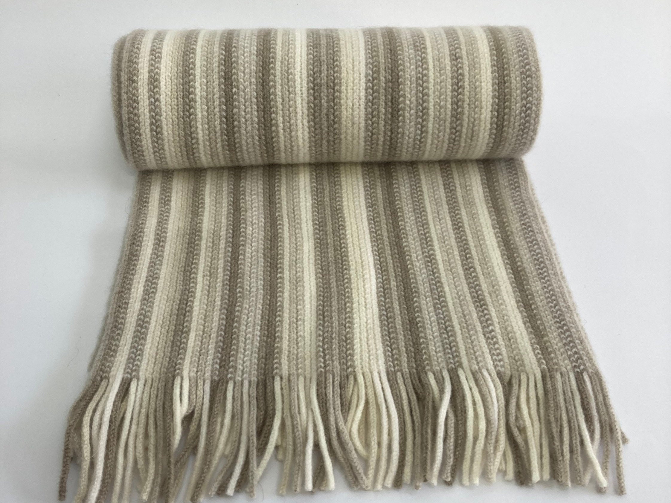 Lambswool & Angora Warp Knitted Scarf in Classic Multi