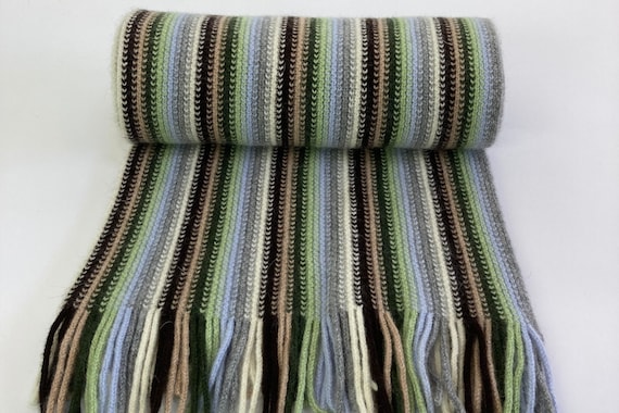 Lambswool & Angora Warp Knitted Scarf in Classic Multi