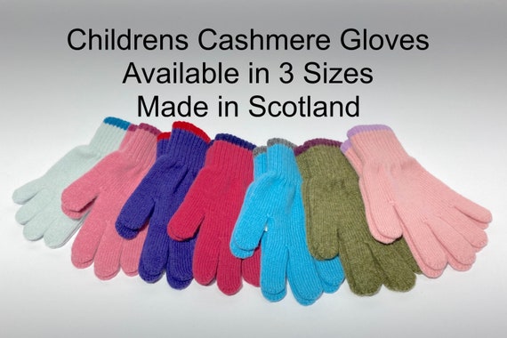 Gants enfant pur cachemire. Disponible en 3 tailles Fabriqué en