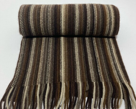 Lambswool & Angora Warp Knitted Scarf in Classic Multi