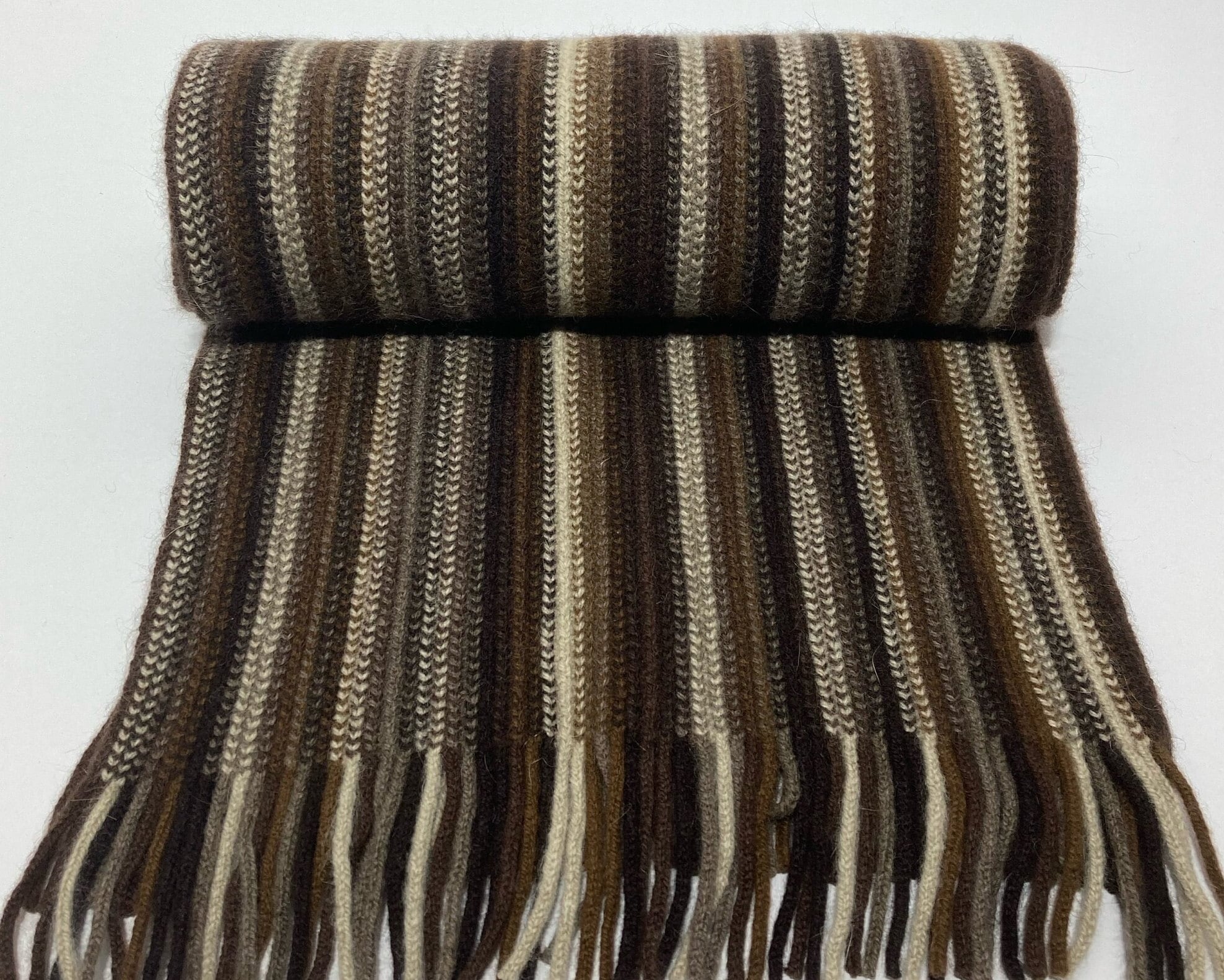 Lambswool & Angora Warp Knitted Scarf in Classic Multi