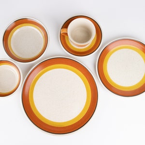 Vintage W. Dalton Stoneware: Mid-Century Tangerine Dinnerware, Japan