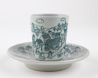 Vintage Nymolle Hoyrup Demitasse Cup and Saucer Set: MCM Denmark