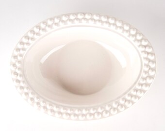 1950s Hoenig California Hobnail Serving Plate: Mid-Century Milk Glass