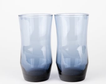 Vintage Libbey Apollo Blue Tumblers - MCM Collectible Glass Set