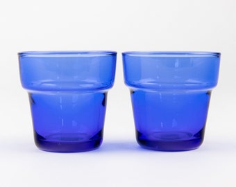 Vintage Anchor Hocking Cobalt Blue Glass Planter: Seed Starter, Votive