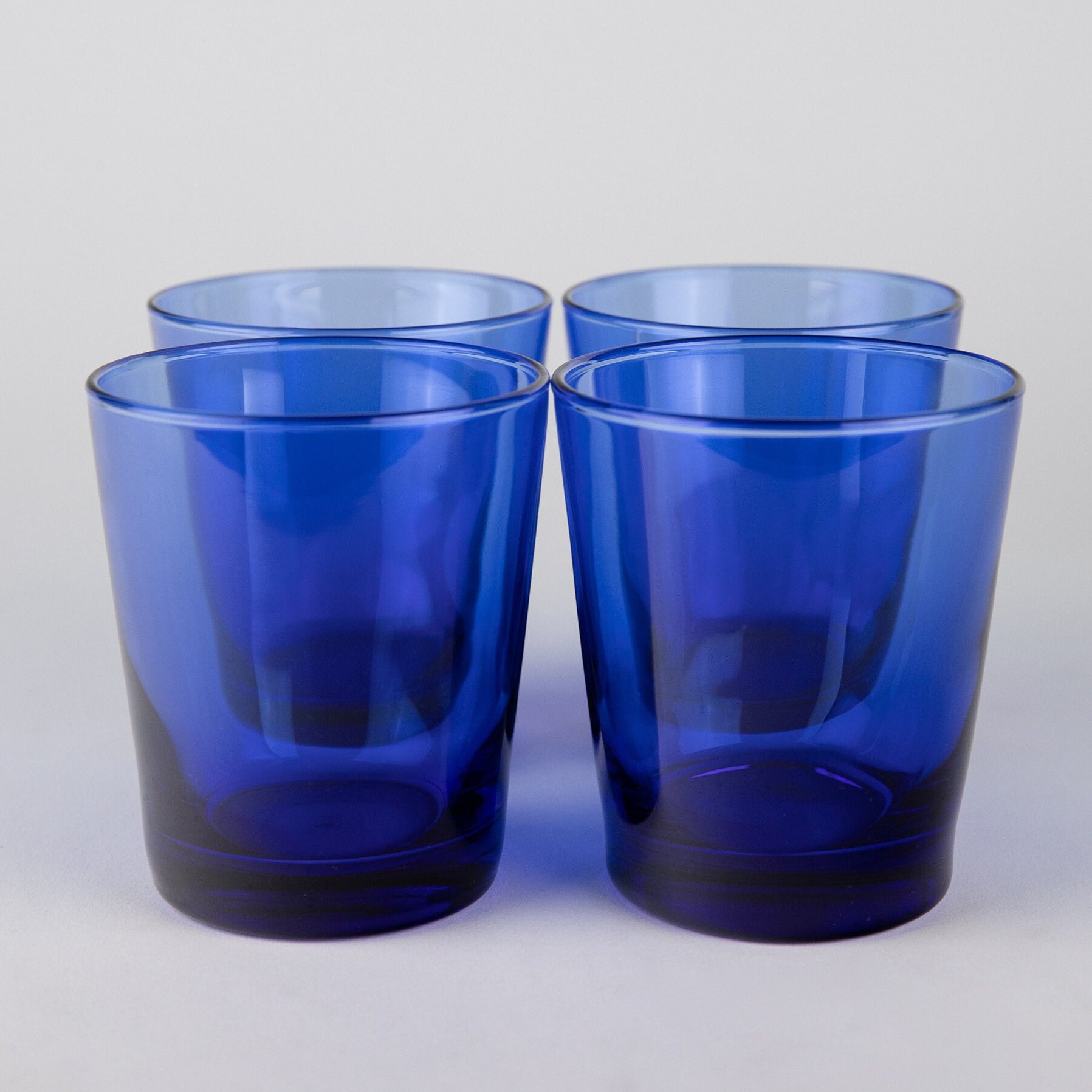 4PC Set of Vintage Anchor Hocking Cobalt Blue Drinking