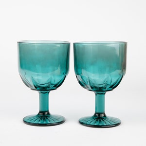 Vintage Bartlett-Collins Teal Goblets: MCM Barware Set