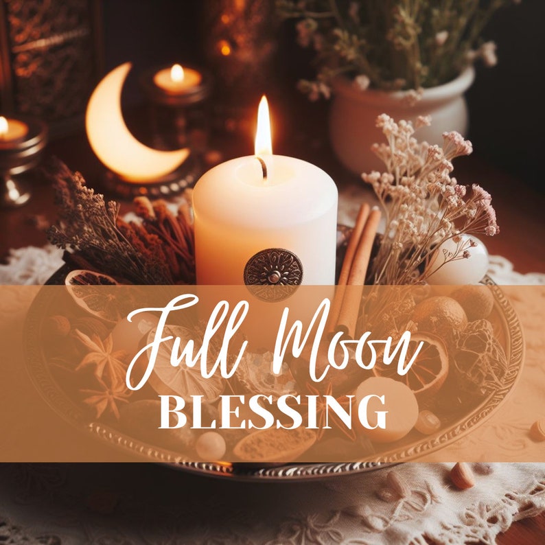 April Full Moon Blessing, Candle Burning Ritual, Good Luck, Prosperity 2024 Energy Healing image 1