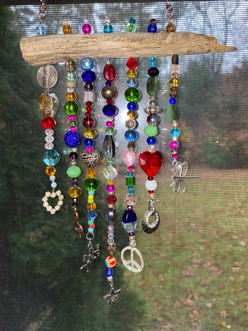 Suncatcher / Bead Curtain / Driftwood Mobile Etsy