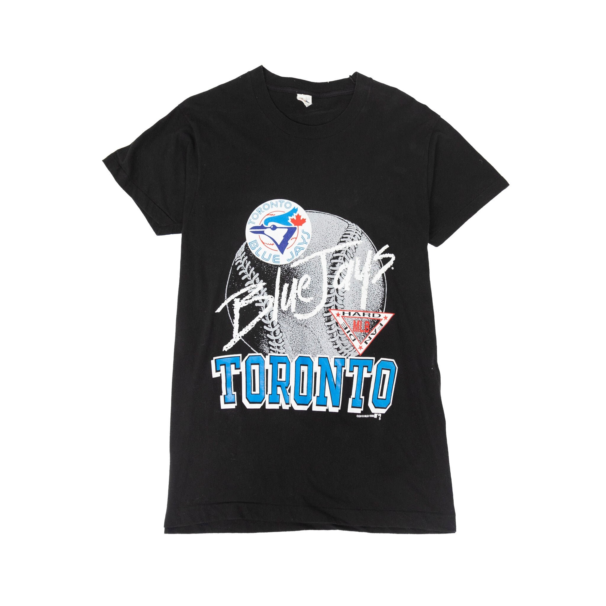 1990s Kelly Gruber Toronto Blue Jays T-shirt Vintage Brooks Made in Canada Single Stitch 100% Cotton All Over Print Tee MLB Major League