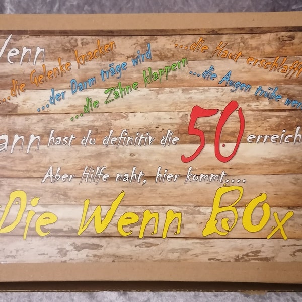 Wenn Box lustiges Geschenk zum Geburtstag, jede Zahl ist möglich