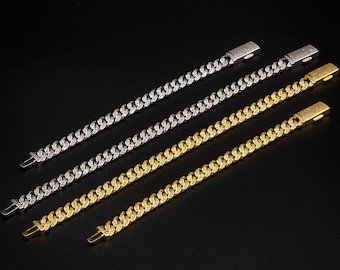 Nuova Moda Placcato Oro Acciaio Inossidabile Fibbia Cubana Fai Da - Foto 9