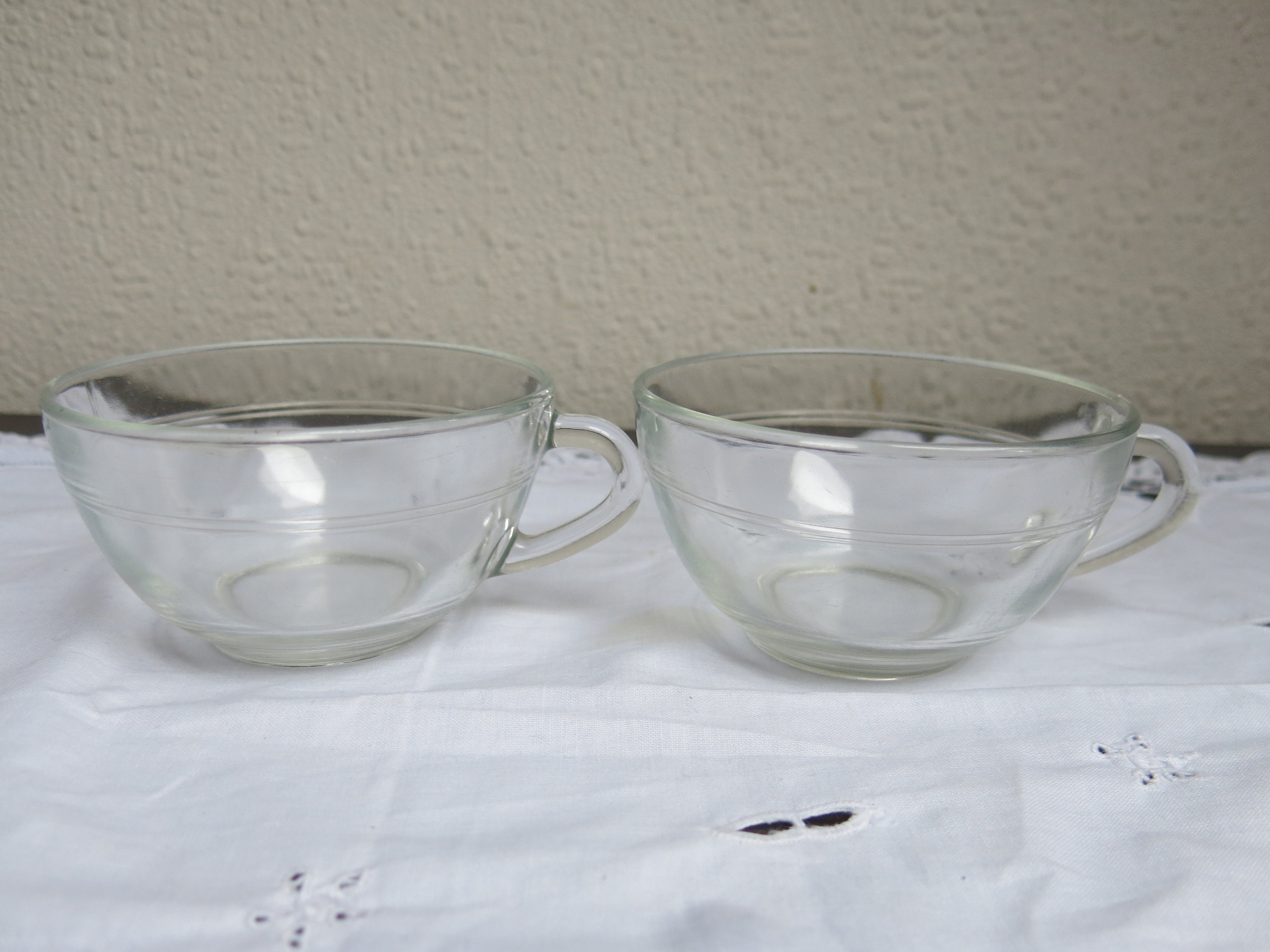 2 Tasses Duralex en Verre Transparente Vintage