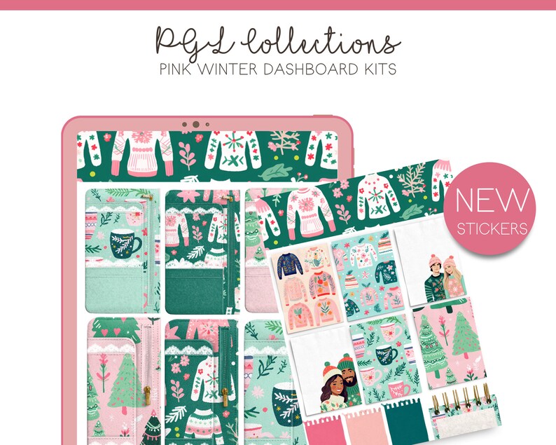 PINK WINTER Digital Stickers Digital Planner Goodnotes Samsung Notes ...