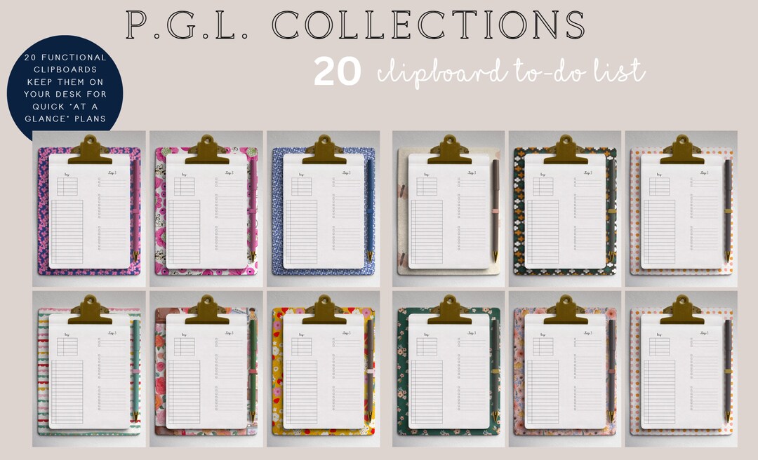 20 Functional Clipboard To-do List Functional Planning Digital Planning ...