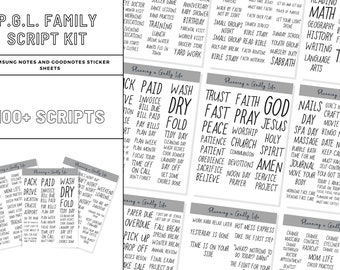 100+ Script stickers pgl family script stickers faith stickers goodnotes stickers samsung notes stickers android planner