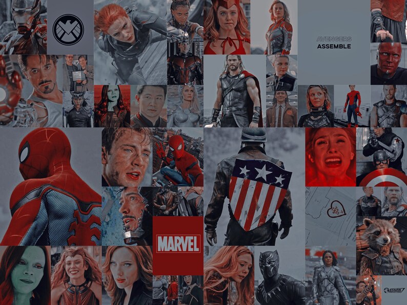 100pcs Marvel Aesthetic Collage Wall 4x6 DIGITAL Collage Kit Etsy