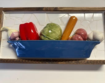 Vintage Ceramic Vegetable Wall Art: Retro Kitchen Decor