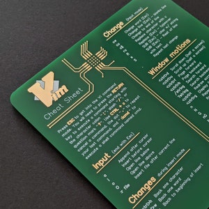 Vim Cheat Sheet Coasters made from a high quality circuit board for software engineers, hackers and programmers