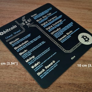 Bitcoin Cheat Sheet coaster from a high-quality board for image 10