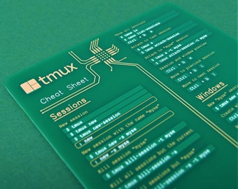 Tmux cheat sheet coaster made from a high-quality circuit board for software engineers, hackers and programmers