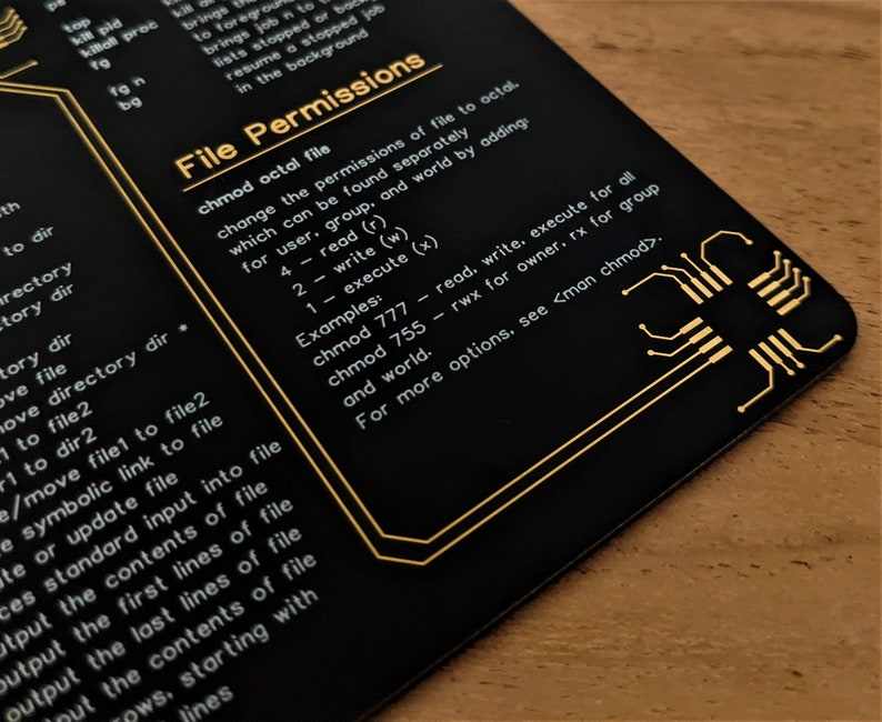 Linux Cheat Sheet Untersetzer aus einer hochwertigen Platine für Software Ingenieure, Hacker und Programmierer Bild 5
