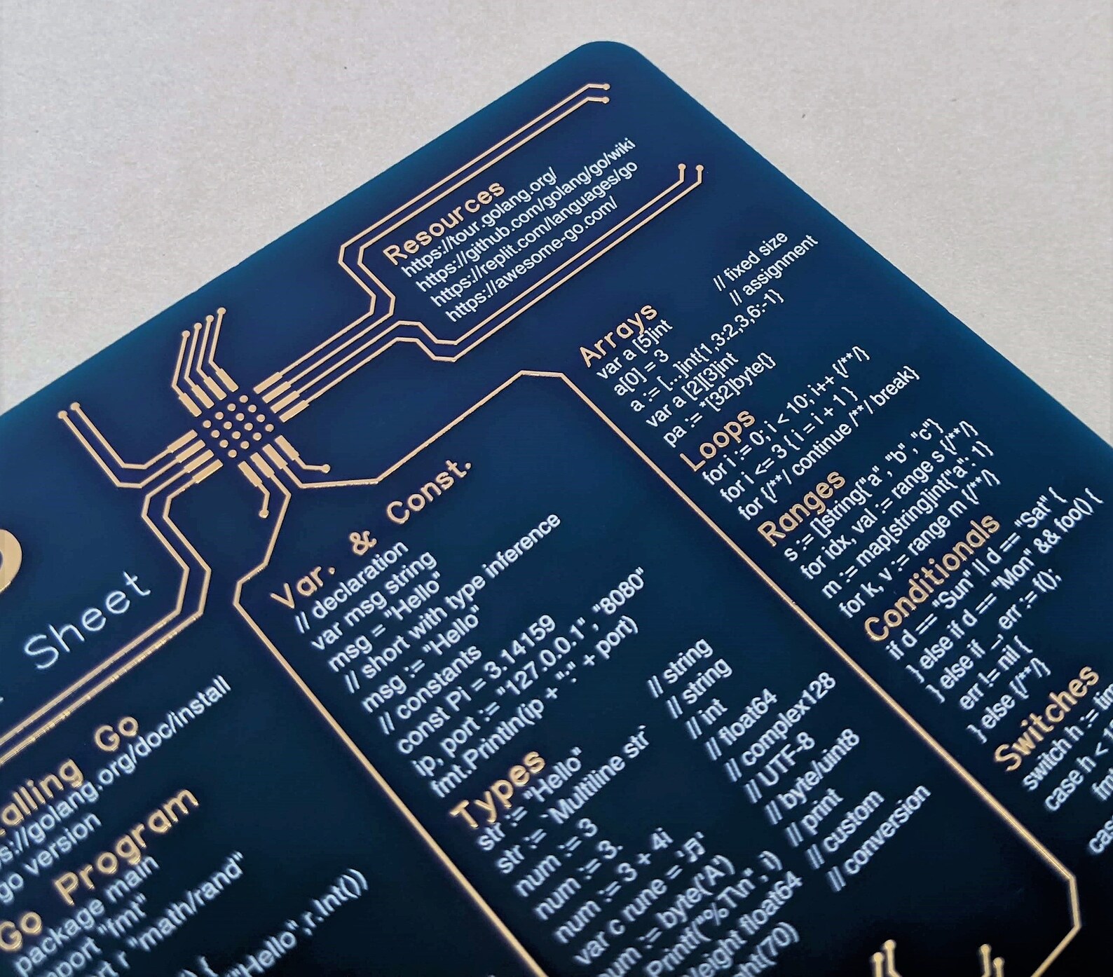 Go Cheat Sheet Coasters Made From a High-quality Circuit Board for ...