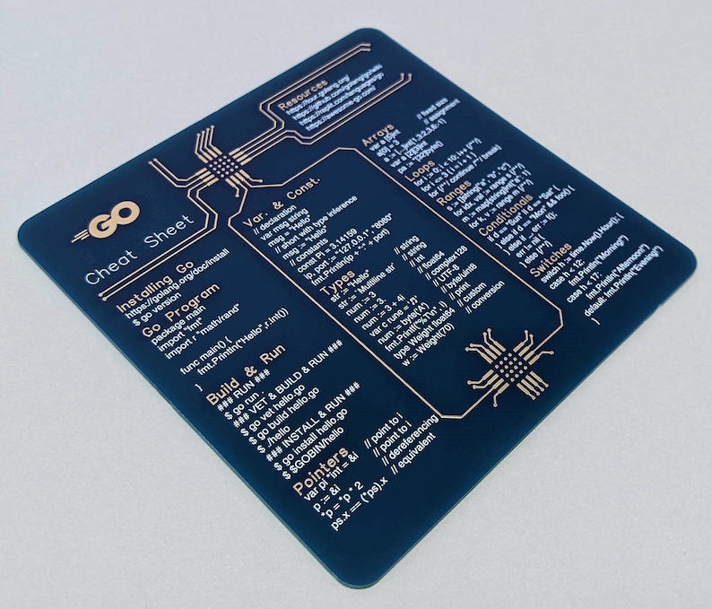 Go Cheat Sheet Coasters Made From a High-quality Circuit Board for ...
