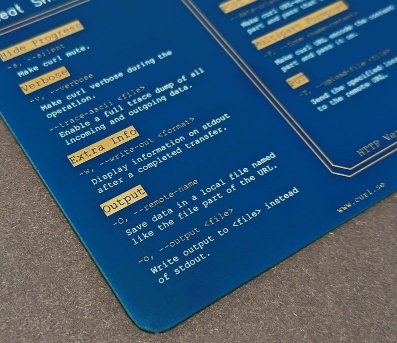 CURL Cheat Sheet Coaster Made From a High-quality Circuit Board for ...