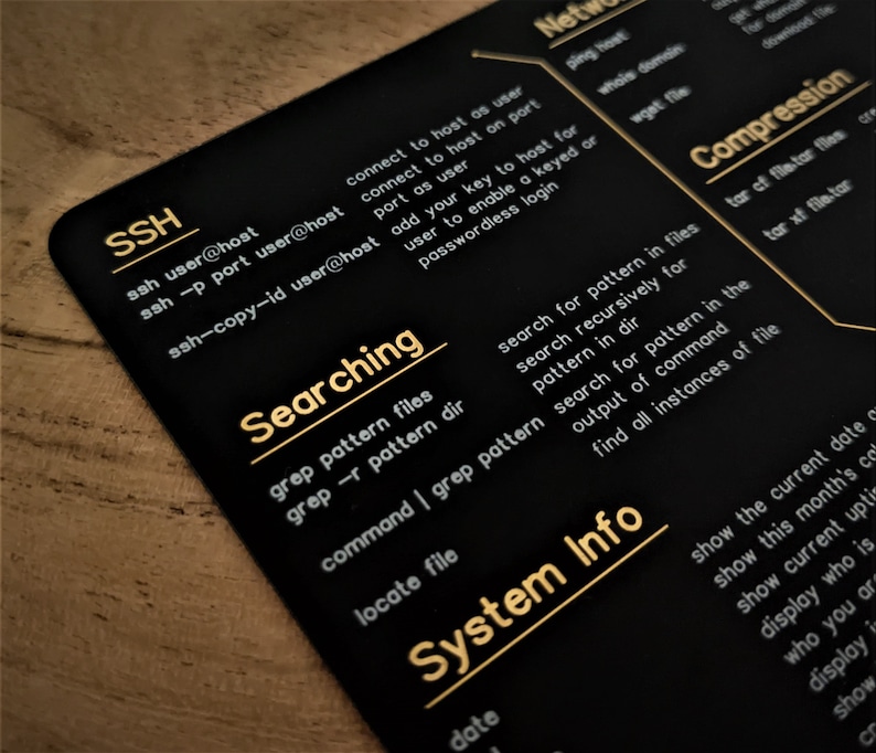 Linux Cheat Sheet Untersetzer aus einer hochwertigen Platine für Software Ingenieure, Hacker und Programmierer Bild 7