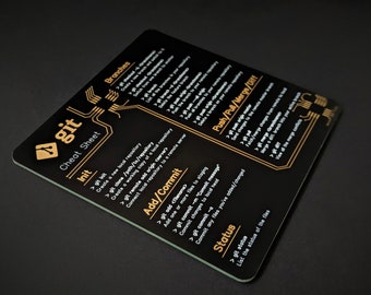 Git Cheat Sheet coasters made from a high quality circuit board for software engineers, hackers and programmers