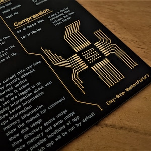 Linux Cheat Sheet Untersetzer aus einer hochwertigen Platine für Software Ingenieure, Hacker und Programmierer Bild 8