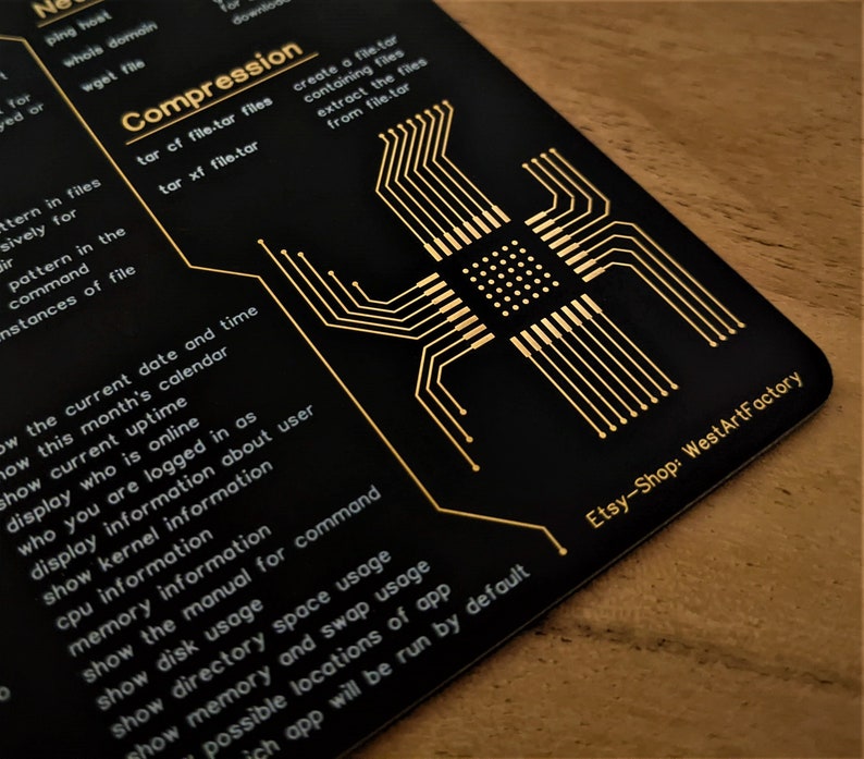 Linux Cheat Sheet Untersetzer aus einer hochwertigen Platine für Software Ingenieure, Hacker und Programmierer Bild 8