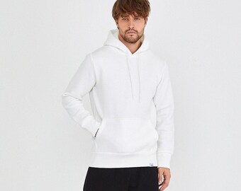 slim fit white hoodie